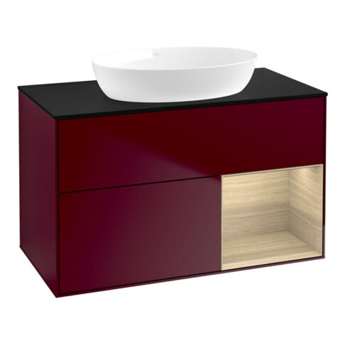 V&B Waschtischunterschrank Wandbeleuchtung Finion 100, Abd.-Pl. bla m, Reg Oa ven, Peo m