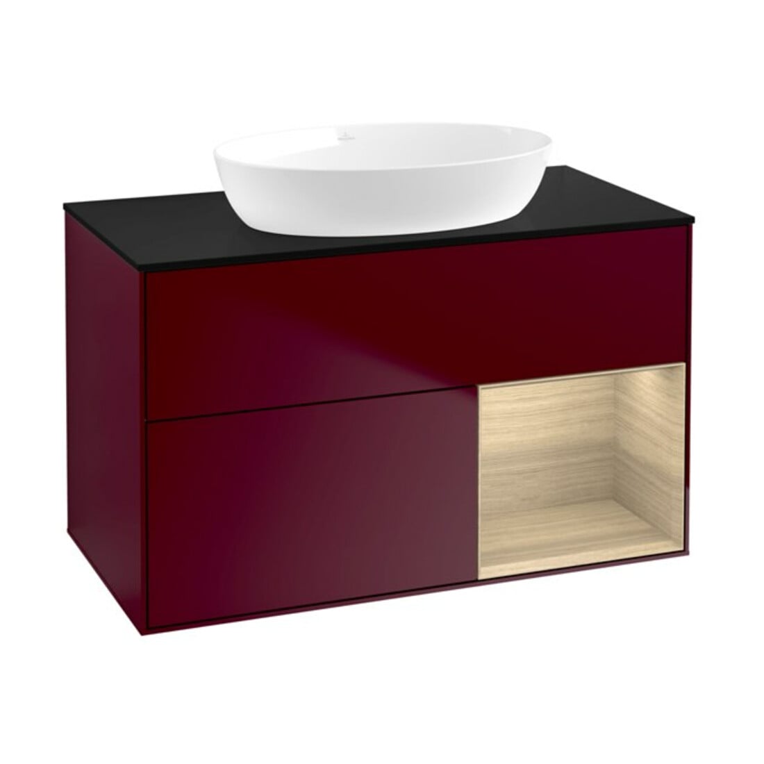 V&B Waschtischunterschrank Wandbeleuchtung Finion 100, Abd.-Pl. bla m, Reg Oa ven, Peo m
