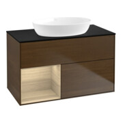 V&B Waschtischunterschrank Wandbeleuchtung Finion 100, Abd.-Pl. bla m, Reg Oa ven, wal ven