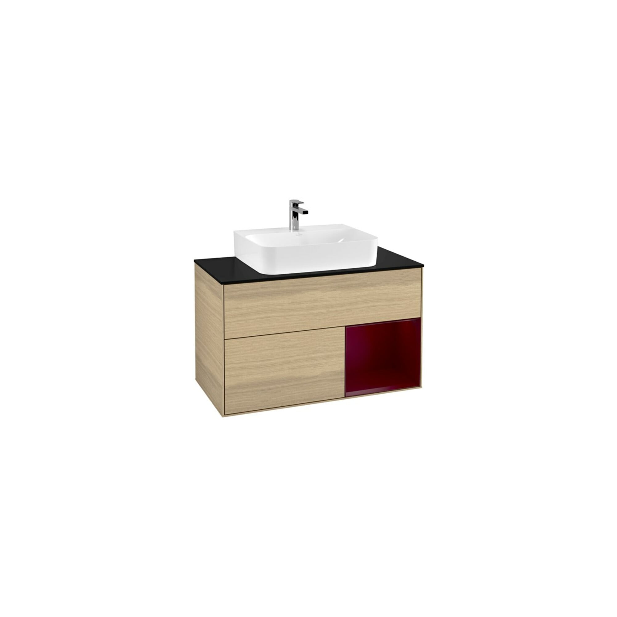V&B Waschtischunterschrank Wandbeleuchtung Finion 100, Abd.-Pl. bla m, Reg re Peo, Oa ven ; Villeroy & Boch