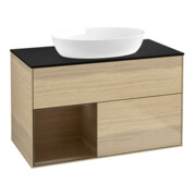 V&B Waschtischunterschrank Wandbeleuchtung Finion 100, Abd.-Pl. bla m, Reg wal ven, Oa ven