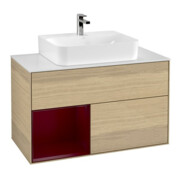 V&B Waschtischunterschrank Wandbeleuchtung Finion 100, Abd.-Pl. wh. m, Reg li Peo, Oa ven