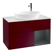 V&B Waschtischunterschrank Wandbeleuchtung Finion 100, Abd.-Pl. wh. m, Reg md m Lac, Peo m