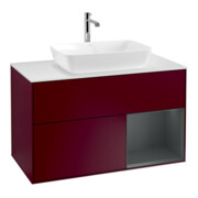 V&B Waschtischunterschrank Wandbeleuchtung Finion 100, Abd.-Pl. wh. m, Reg md m Lac, Peo m
