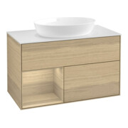 V&B Waschtischunterschrank Wandbeleuchtung Finion 100, Abd.-Pl. wh. m, Reg Oa ven, Oa ven