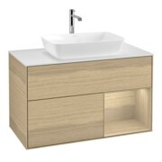 V&B Waschtischunterschrank Wandbeleuchtung Finion 100, Abd.-Pl. wh. m, Reg Oa ven, Oa ven