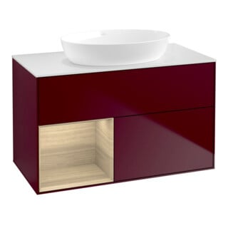 V&B Waschtischunterschrank Wandbeleuchtung Finion 100, Abd.-Pl. wh. m, Reg Oa ven, Peo m