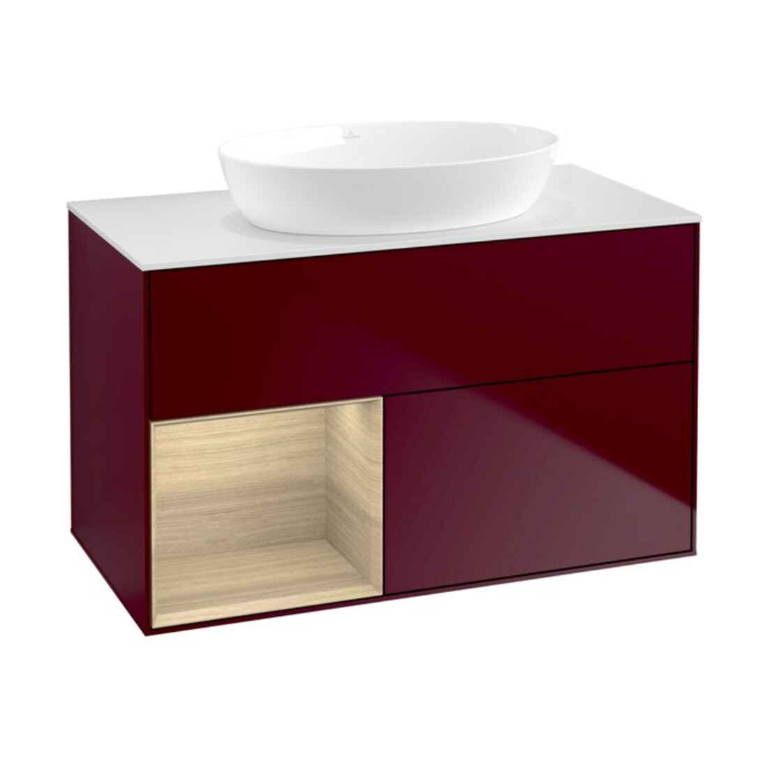 V&B Waschtischunterschrank Wandbeleuchtung Finion 100, Abd.-Pl. wh. m, Reg Oa ven, Peo m