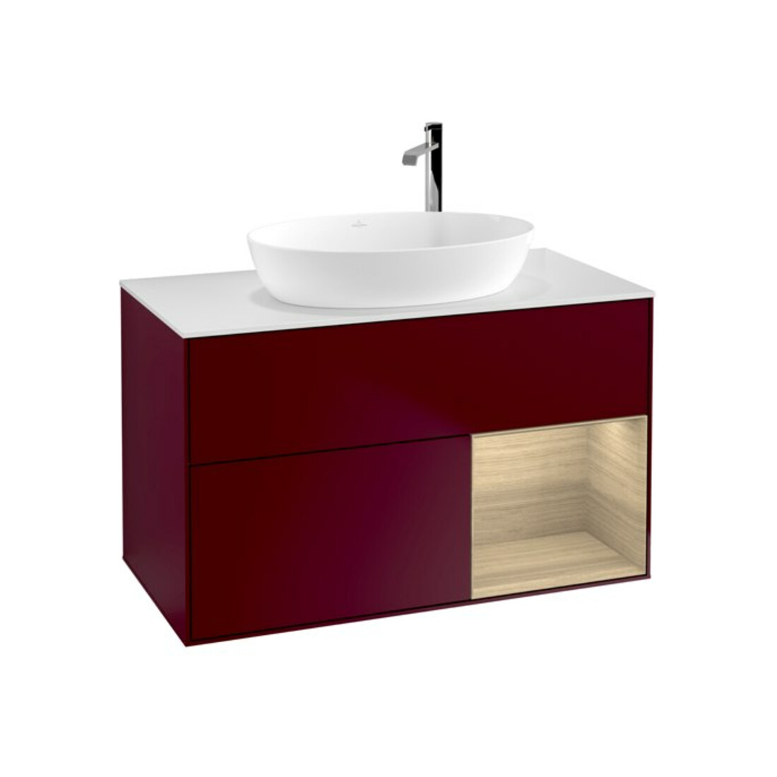 V&B Waschtischunterschrank Wandbeleuchtung Finion 100, Abd.-Pl. wh. m, Reg Oa ven, Peo m