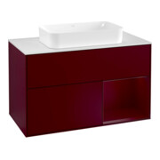 V&B Waschtischunterschrank Wandbeleuchtung Finion 100, Abd.-Pl. wh. m, Reg re Peo, Peo m