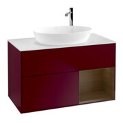 V&B Waschtischunterschrank Wandbeleuchtung Finion 100, Abd.-Pl. wh. m, Reg wal ven, Peo m