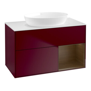 V&B Waschtischunterschrank Wandbeleuchtung Finion 100, Abd.-Pl. wh. m, Reg wal ven, Peo m
