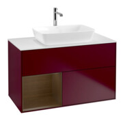 V&B Waschtischunterschrank Wandbeleuchtung Finion 100, Abd.-Pl. wh. m, Reg wal ven, Peo m