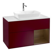 V&B Waschtischunterschrank Wandbeleuchtung Finion 100, Abd.-Pl. wh. m, Reg wal ven, Peo m