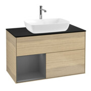 V&B Waschtischunterschrank Wandbeleuchtung Finion 100, Pl b m, Reg Anthrac. m Lac, Oa ven