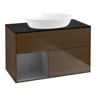 V&B Waschtischunterschrank Wandbeleuchtung Finion 100, Pl b m, Reg Anthrac. m Lac, wal ven