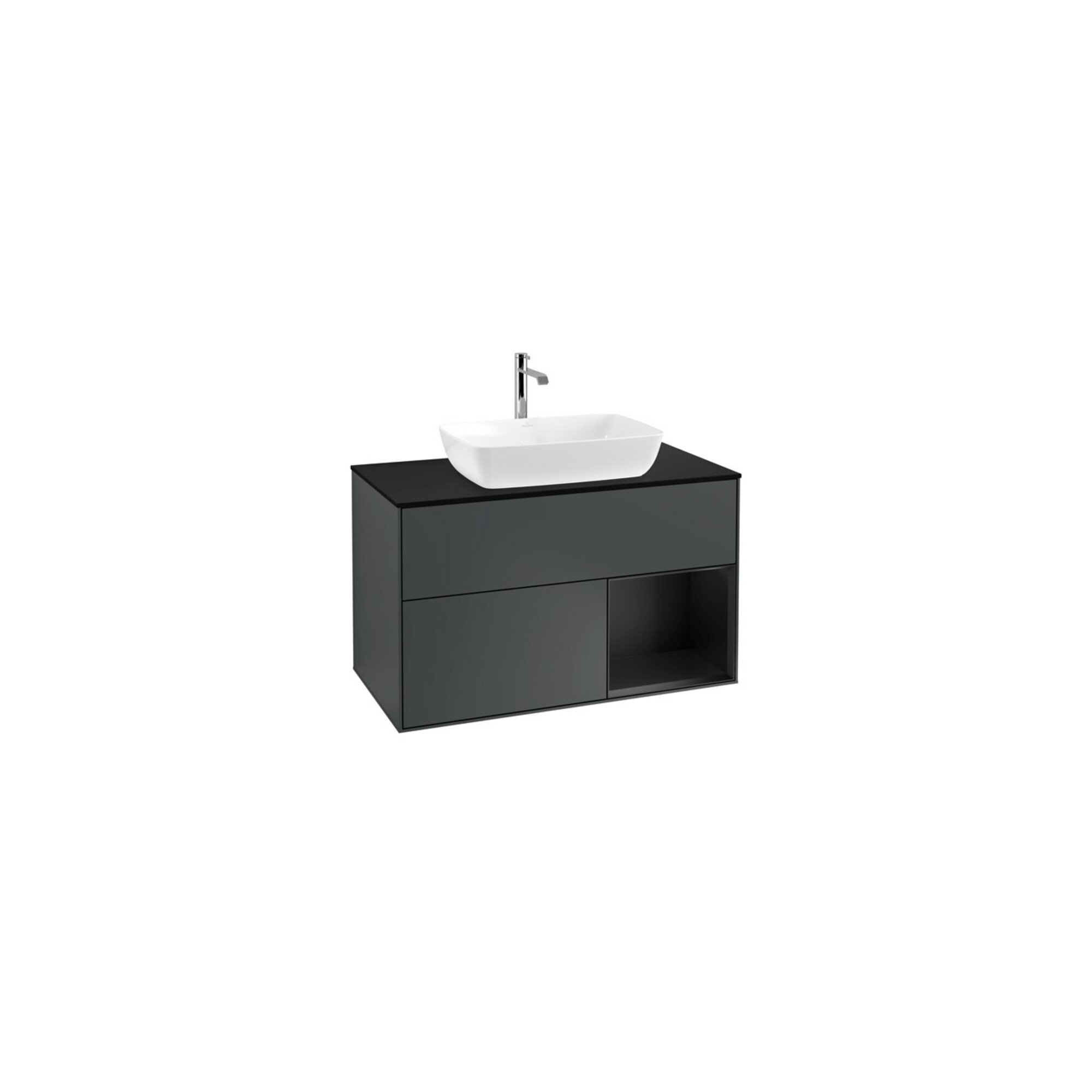 V&B Waschtischunterschrank Wandbeleuchtung Finion 100, Pl b m, Reg bla m Lac, md bl. m Lac ; Villeroy & Boch