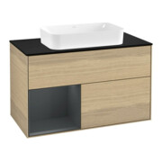 V&B Waschtischunterschrank Wandbeleuchtung Finion 100, Pl b m, Reg li md bl. m Lac, Oa ven