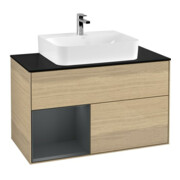 V&B Waschtischunterschrank Wandbeleuchtung Finion 100, Pl b m, Reg li md bl. m Lac, Oa ven