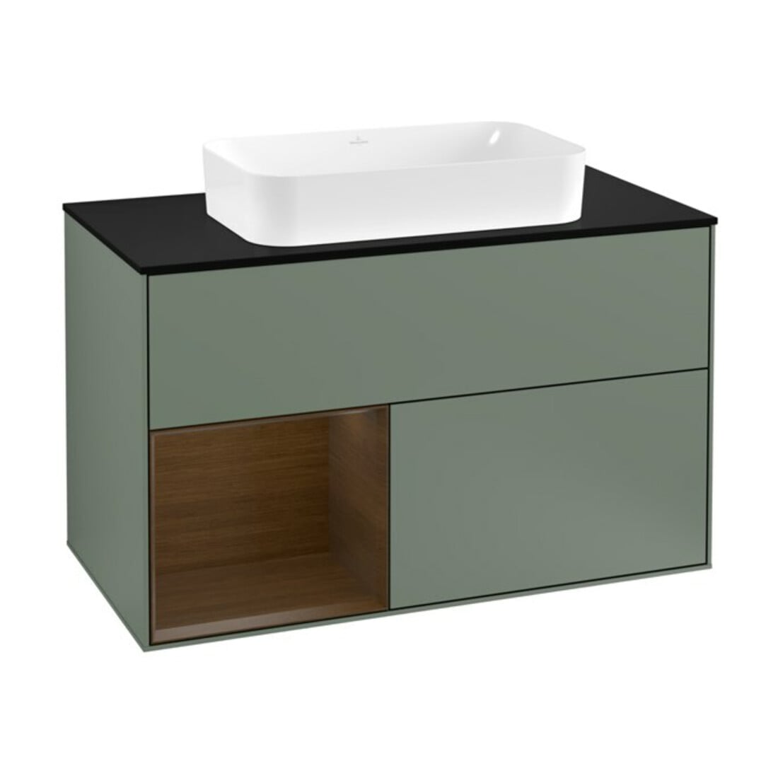 V&B Waschtischunterschrank Wandbeleuchtung Finion 100, Pl b m, Reg li wal ven, Oli. m Lac