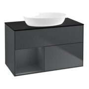 V&B Waschtischunterschrank Wandbeleuchtung Finion 100, Pl b m, Reg md m Lac, md bl. m Lac