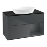 V&B Waschtischunterschrank Wandbeleuchtung Finion 100, Pl b m, Reg md m Lac, md bl. m Lac
