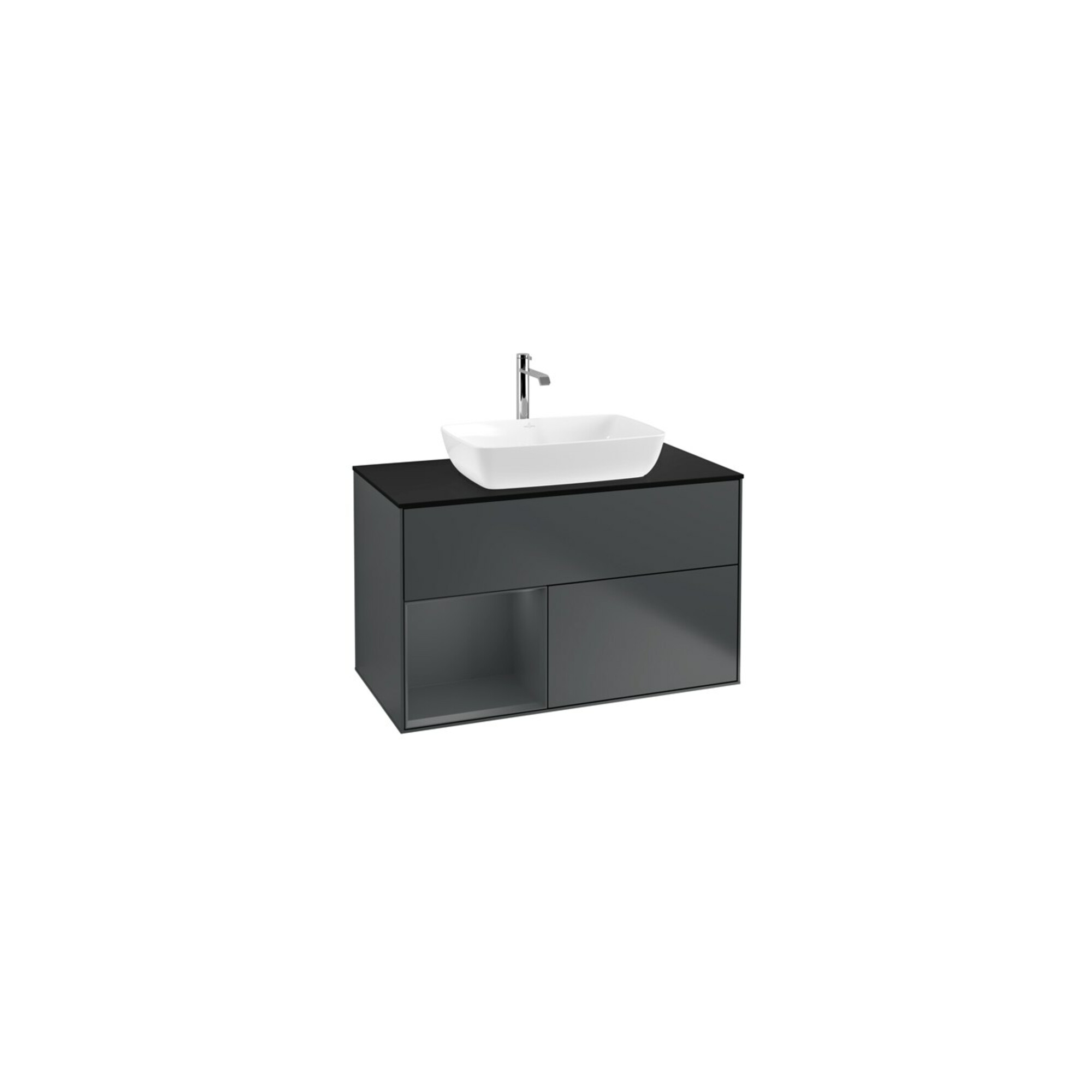 V&B Waschtischunterschrank Wandbeleuchtung Finion 100, Pl b m, Reg md m Lac, md bl. m Lac ; Villeroy & Boch