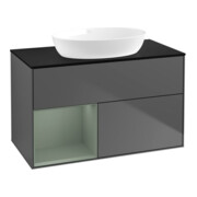 V&B Waschtischunterschrank Wandbeleuchtung Finion 100, Pl b m, Reg Oli. m Lac, Anthrac. m