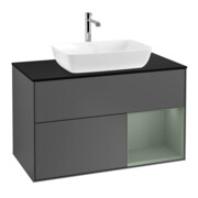 V&B Waschtischunterschrank Wandbeleuchtung Finion 100, Pl b m, Reg Oli. m Lac, Anthrac. m