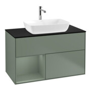 V&B Waschtischunterschrank Wandbeleuchtung Finion 100, Pl b m, Reg Oli. m Lac, Oli. m Lac