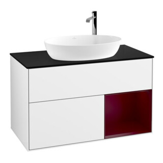 V&B Waschtischunterschrank Wandbeleuchtung Finion 100, Pl b m, Reg Peo m Lac, glo wh. Lac