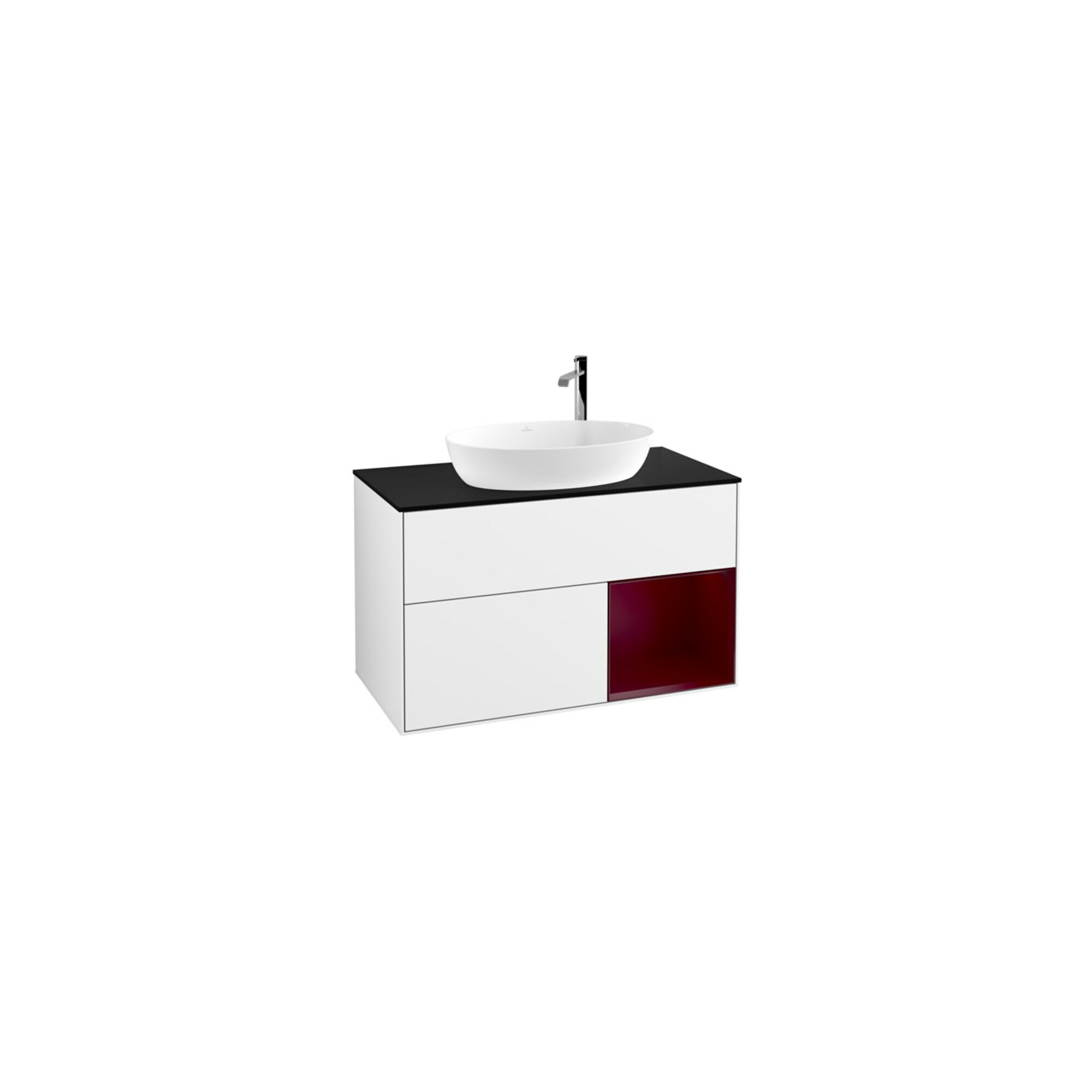 V&B Waschtischunterschrank Wandbeleuchtung Finion 100, Pl b m, Reg Peo m Lac, glo wh. Lac ; Villeroy & Boch