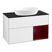 V&B Waschtischunterschrank Wandbeleuchtung Finion 100, Pl b m, Reg Peo m Lac, glo wh. Lac