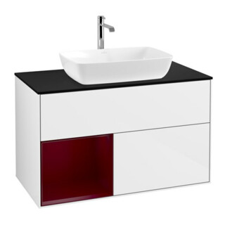 V&B Waschtischunterschrank Wandbeleuchtung Finion 100, Pl b m, Reg Peo m Lac, glo wh. Lac