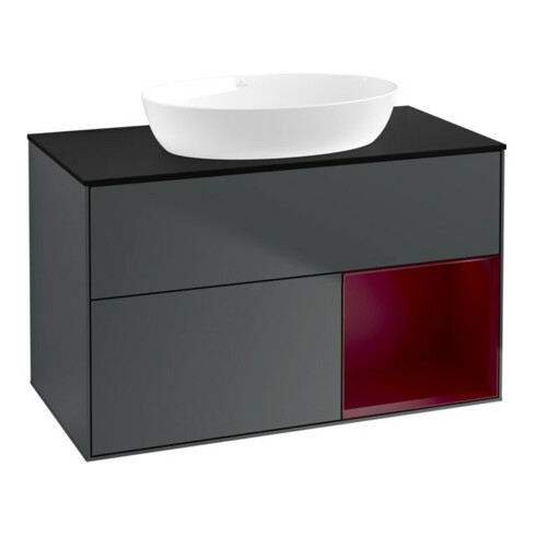 V&B Waschtischunterschrank Wandbeleuchtung Finion 100, Pl b m, Reg Peo m Lac, md bl. m Lac
