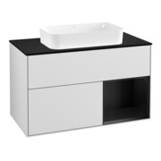 V&B Waschtischunterschrank Wandbeleuchtung Finion 100, Pl b m, Reg re bla m Lac, wh. m Lac