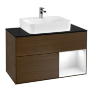 V&B Waschtischunterschrank Wandbeleuchtung Finion 100, Pl b m, Reg re glo wh. Lac, wal ven