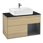 V&B Waschtischunterschrank Wandbeleuchtung Finion 100, Pl b m, Reg re md bl. m Lac, Oa ven