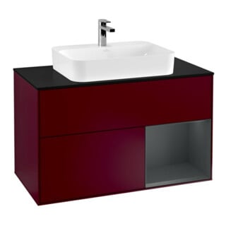 V&B Waschtischunterschrank Wandbeleuchtung Finion 100, Pl b m, Reg re md bl. m Lac, Peo m