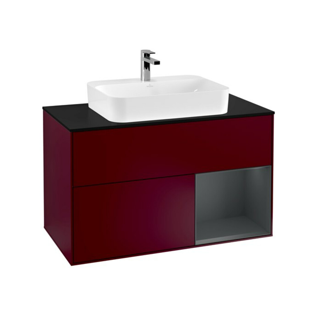 V&B Waschtischunterschrank Wandbeleuchtung Finion 100, Pl b m, Reg re md bl. m Lac, Peo m