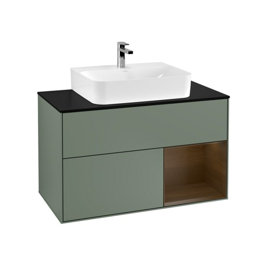 V&B Waschtischunterschrank Wandbeleuchtung Finion 100, Pl b m, Reg re wal ven, Oli. m Lac