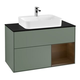 V&B Waschtischunterschrank Wandbeleuchtung Finion 100, Pl b m, Reg re wal ven, Oli. m Lac