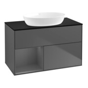 V&B Waschtischunterschrank Wandbeleuchtung Finion 100, Pl b m, Rg A m Lac, Anthrac. m