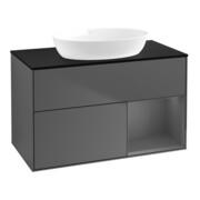 V&B Waschtischunterschrank Wandbeleuchtung Finion 100, Pl b m, Rg A m Lac, Anthrac. m