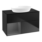 V&B Waschtischunterschrank Wandbeleuchtung Finion 100, Pl b m, Rg A m Lac, bla m Lac