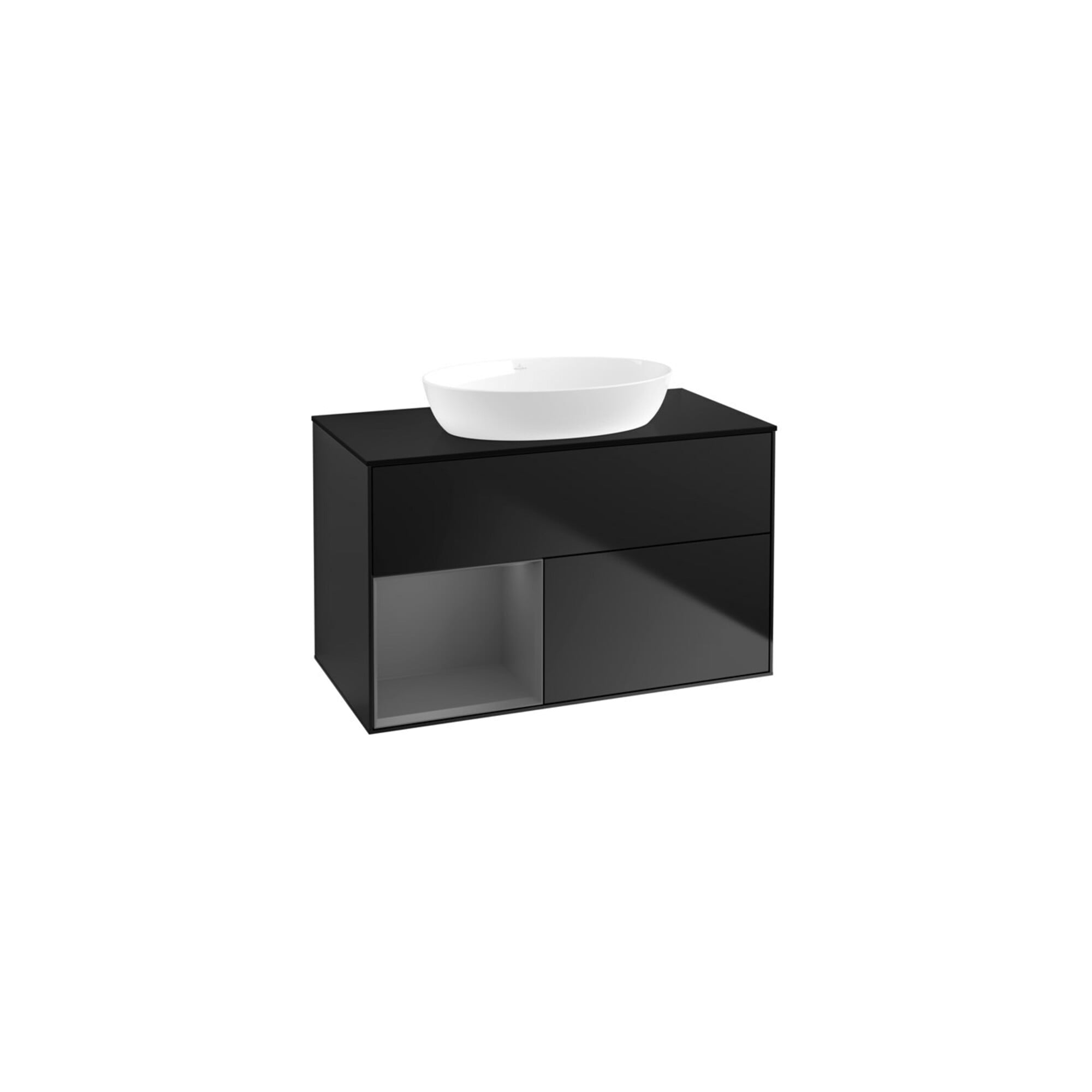 V&B Waschtischunterschrank Wandbeleuchtung Finion 100, Pl b m, Rg A m Lac, bla m Lac ; Villeroy & Boch