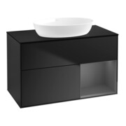 V&B Waschtischunterschrank Wandbeleuchtung Finion 100, Pl b m, Rg A m Lac, bla m Lac