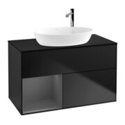 V&B Waschtischunterschrank Wandbeleuchtung Finion 100, Pl b m, Rg A m Lac, bla m Lac