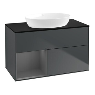 V&B Waschtischunterschrank Wandbeleuchtung Finion 100, Pl b m, Rg A m Lac, md bl. m Lac