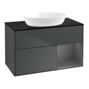 V&B Waschtischunterschrank Wandbeleuchtung Finion 100, Pl b m, Rg A m Lac, md bl. m Lac